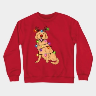 Funny Labrador Retriever Reindeer Christmas Lights Xmas Gift Crewneck Sweatshirt